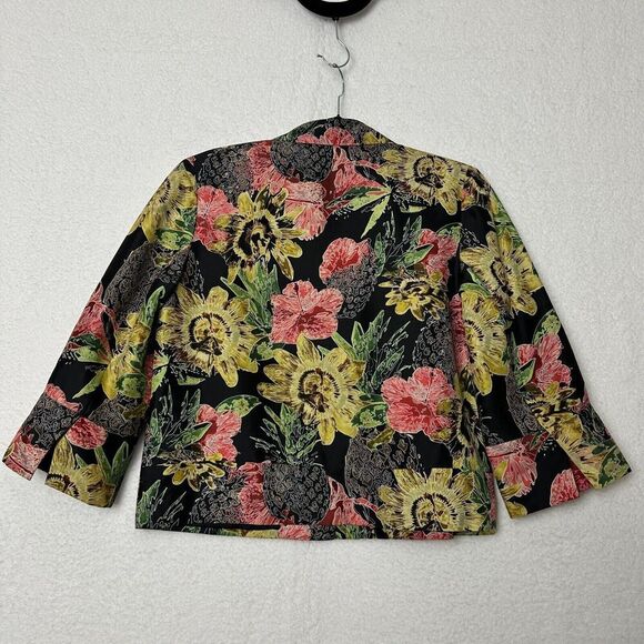 2/$30 Silk Collection Vintage 100% Silk Blazer Jacket Size 6 Artsy Hawaiian Boho - Picture 10 of 10